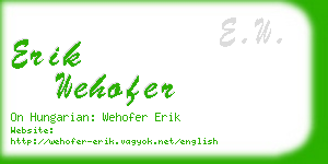 erik wehofer business card